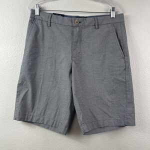 Chaps Mens Bermuda Shorts 32 Black White Houndstooth Stretch Cotton New